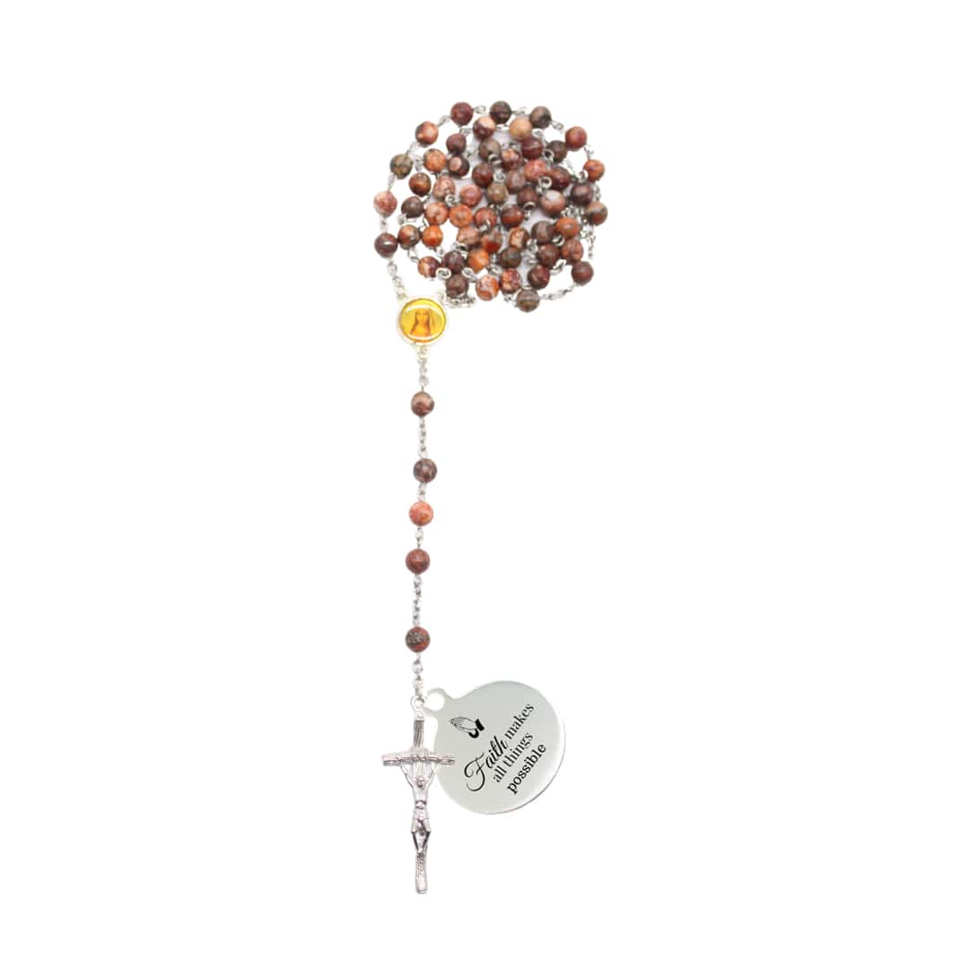 Natural Stone Rosary - 21 Stone Designs Available (Personalisation Available)