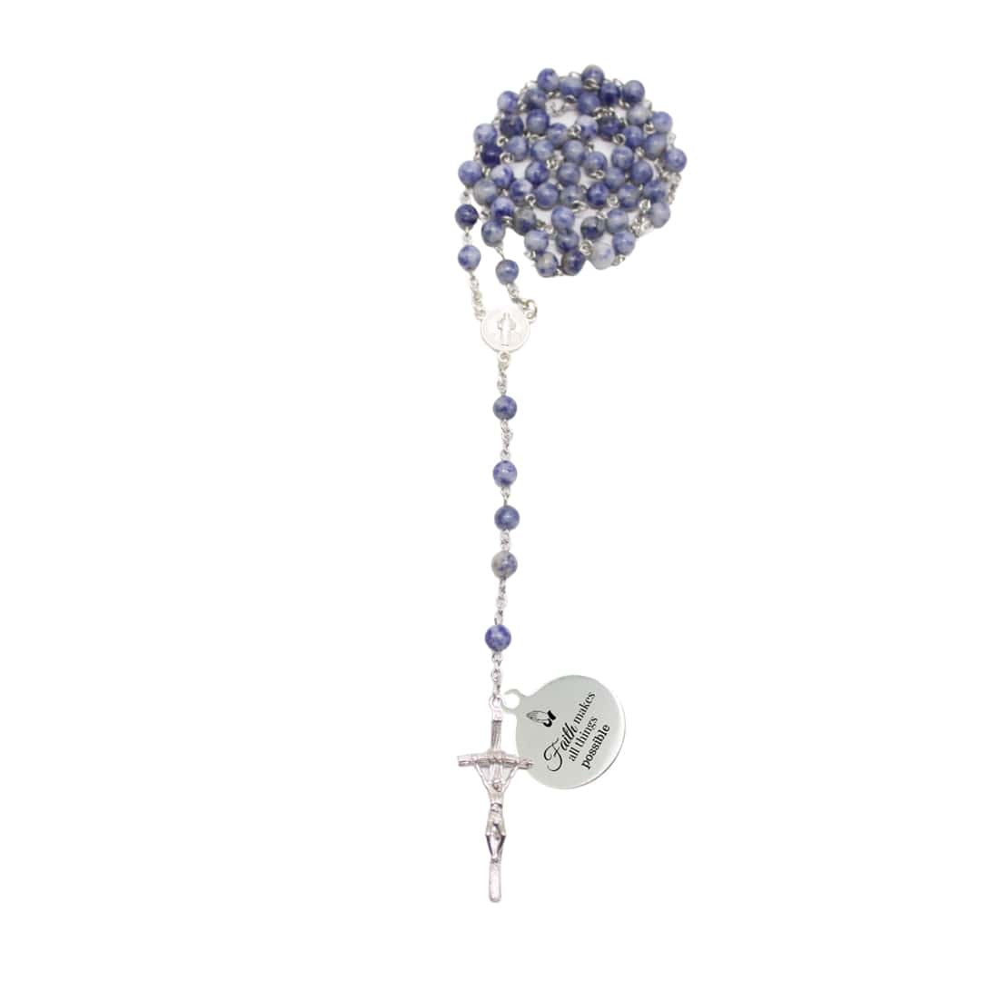 Natural Stone Rosary - 21 Stone Designs Available (Personalisation Available)