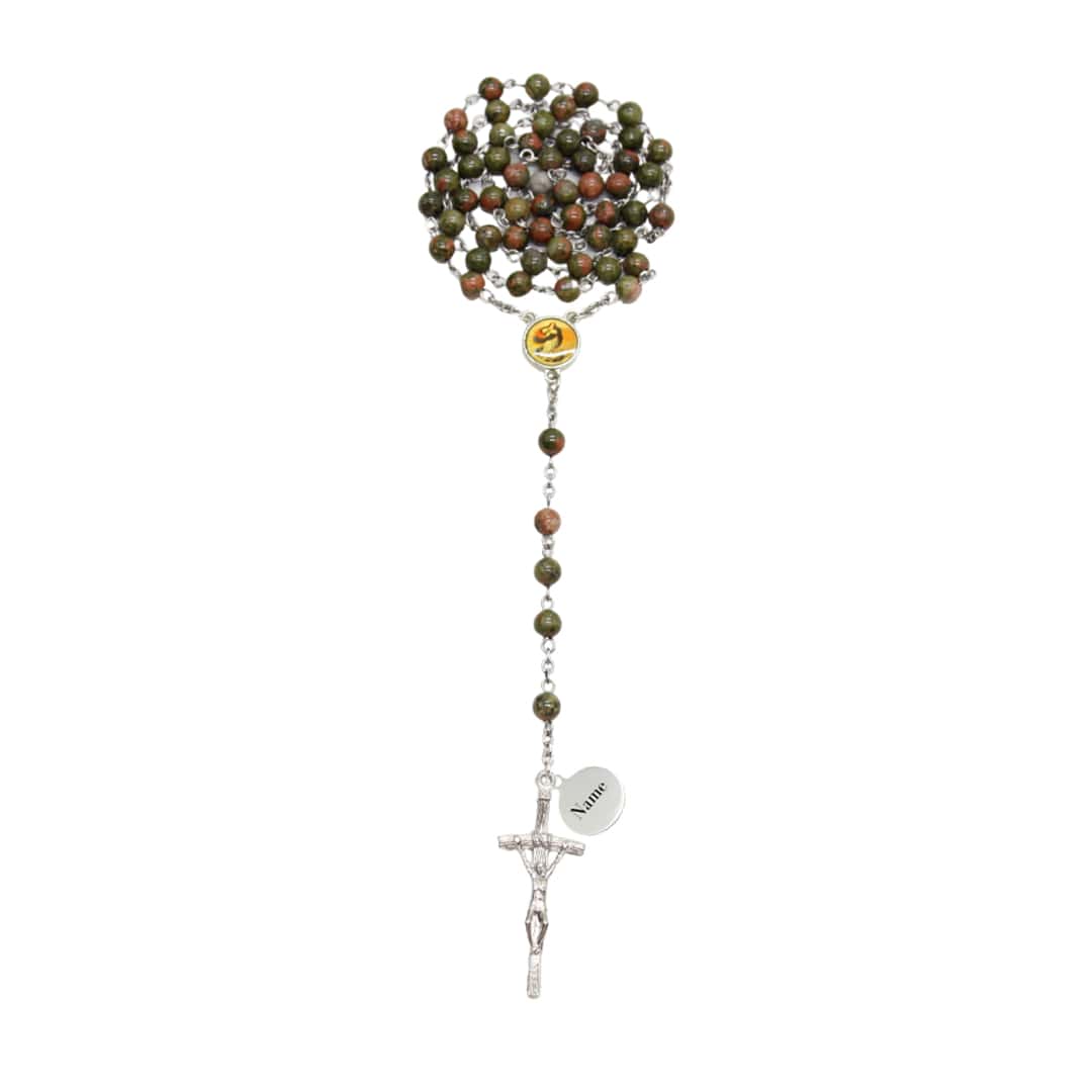 Natural Stone Rosary - 21 Stone Designs Available (Personalisation Available)