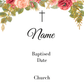 Personalised White Pillar Candle for Baptism 15cm