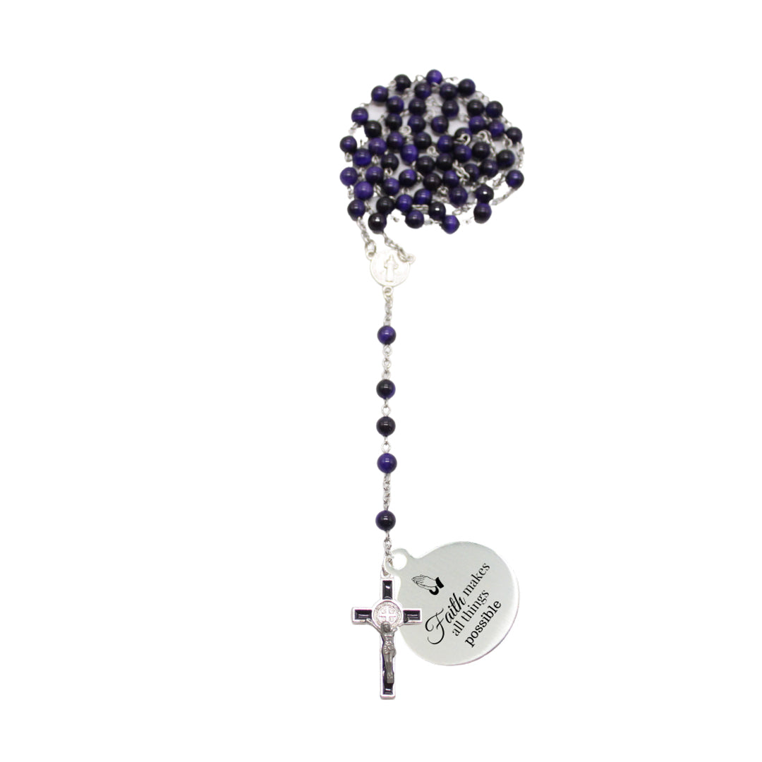 Natural Stone Rosary - 21 Stone Designs Available (Personalisation Available)