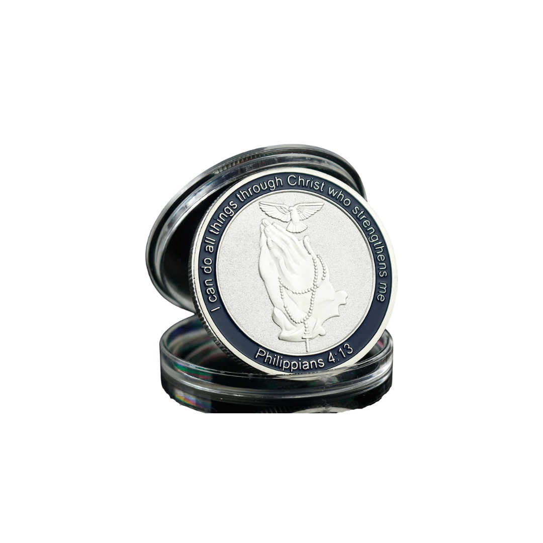 Silver Plated Praying Coin