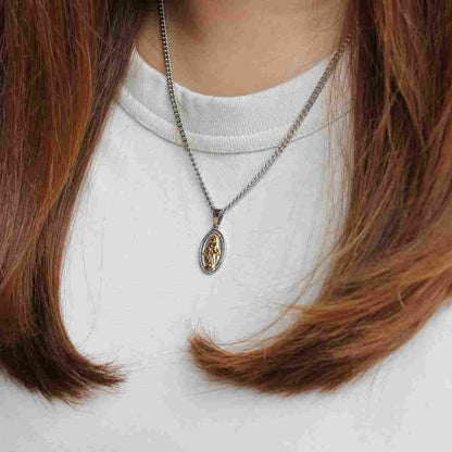 Stainless Steel Miraculous Medal/Chain set- 1.5cm  (Silver and Gold plated)