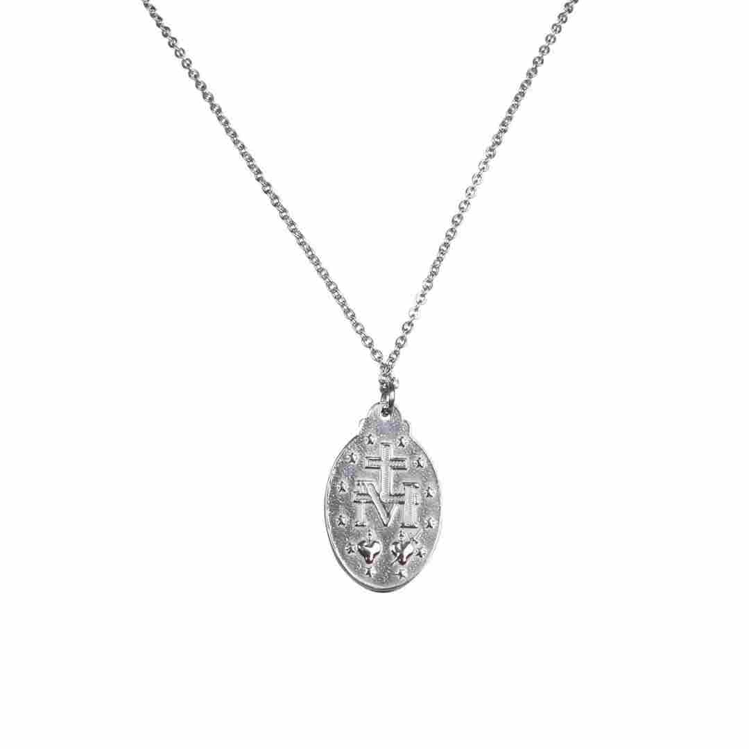Stainless Steel Miraculous Medal/Chain set (1.8cm/ 2cm/ 2.5 cm)
