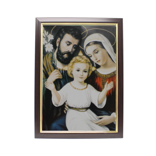 Wood Framed Picture Holy Family