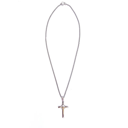 Stainless Steel St Benedict Crucifix/Chain - gold corpus