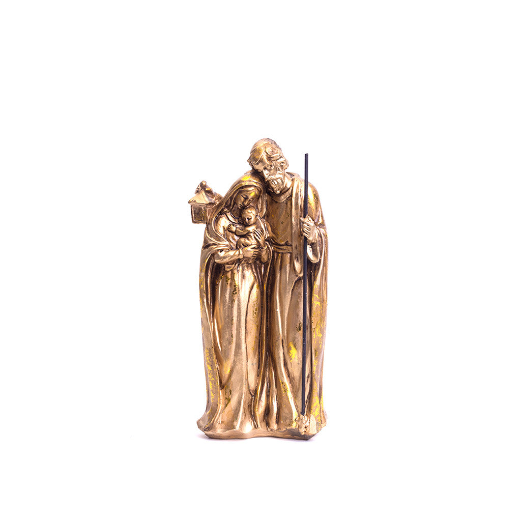 Polystone Holy Family Statue (Gold)