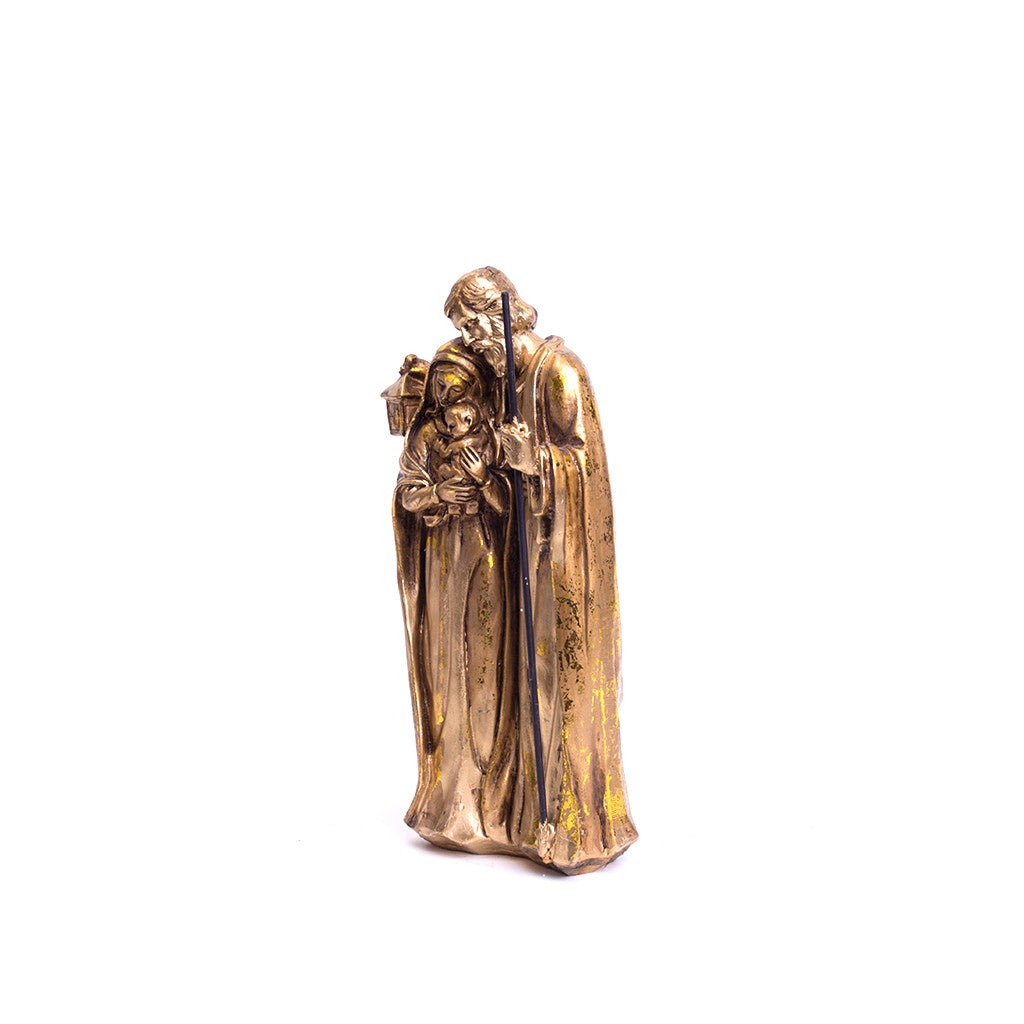 Polystone Holy Family Statue (Gold)