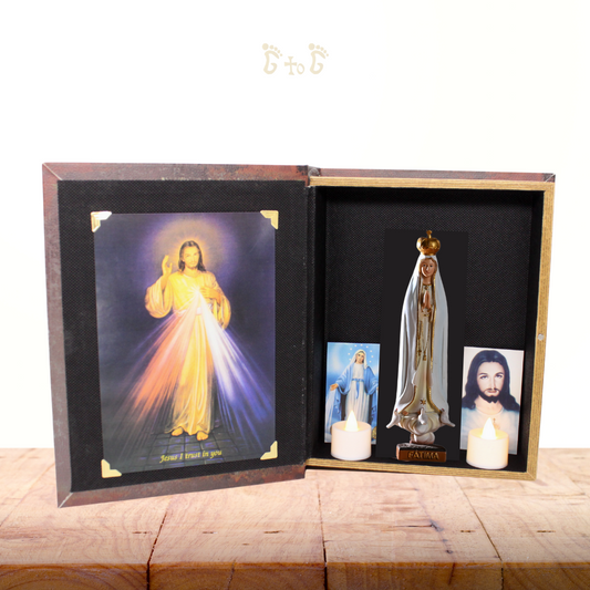 Portable Box Shrine (Fatima) - Design B (Personalisation Available)